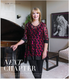 Linda Smith on cover of Las Vegas magazine, at home